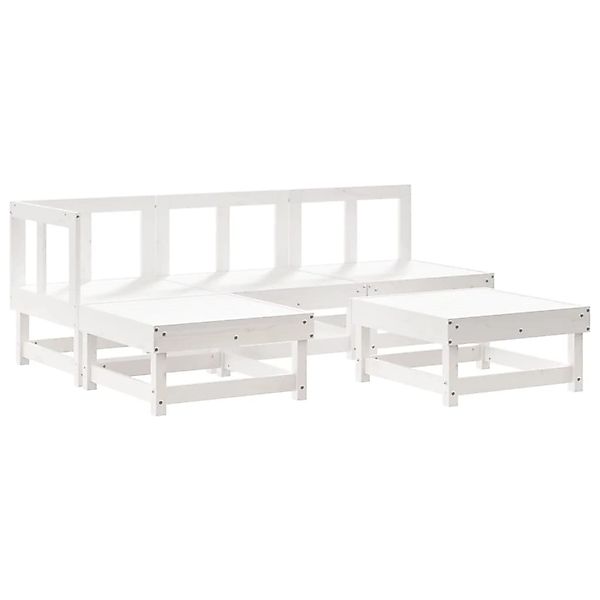 vidaXL 5-Tlg Garten-Lounge-Set Weiß Massivholz Kiefer 3186516 günstig online kaufen