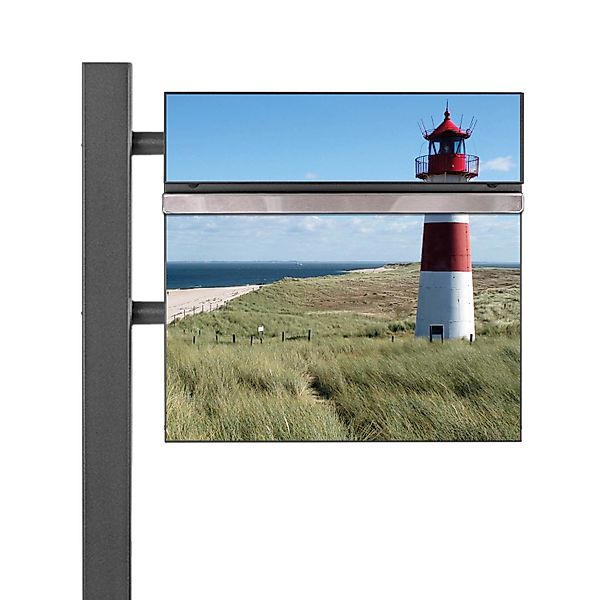 Banjado Standbriefkasten Anthrazit 45x120x16.5cm Groß Inkl. Montagematerial günstig online kaufen