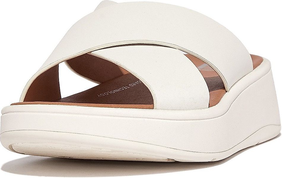 Fitflop F-Mode Leather Flatform Cross Slides Sandale günstig online kaufen