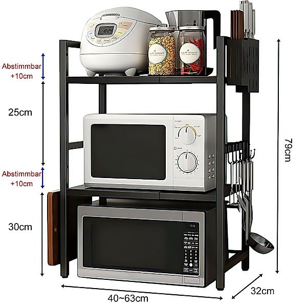 SURFOU Standregal Mikrowellen Regal 3-stufiges Mikrowellenständer Erweiterb günstig online kaufen