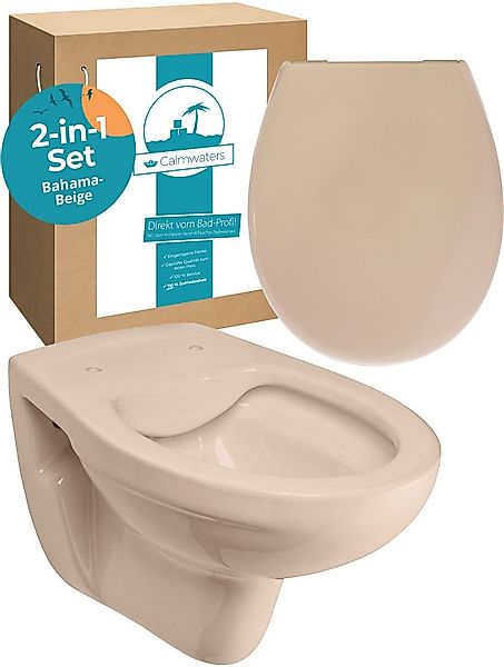 Calmwaters Tiefspül-WC Wand-WC spülrandlos, wandhängend, Abgang Waagerecht, günstig online kaufen