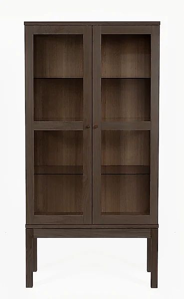 andas Vitrine Holzfurnier aus Eiche, Griffe und Füße aus massiver Eiche, FS günstig online kaufen