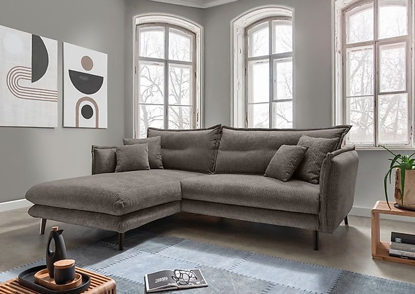 Home affaire Ecksofa »Lazio modernes Design, bequem, schmale Armlehnen, OTT günstig online kaufen