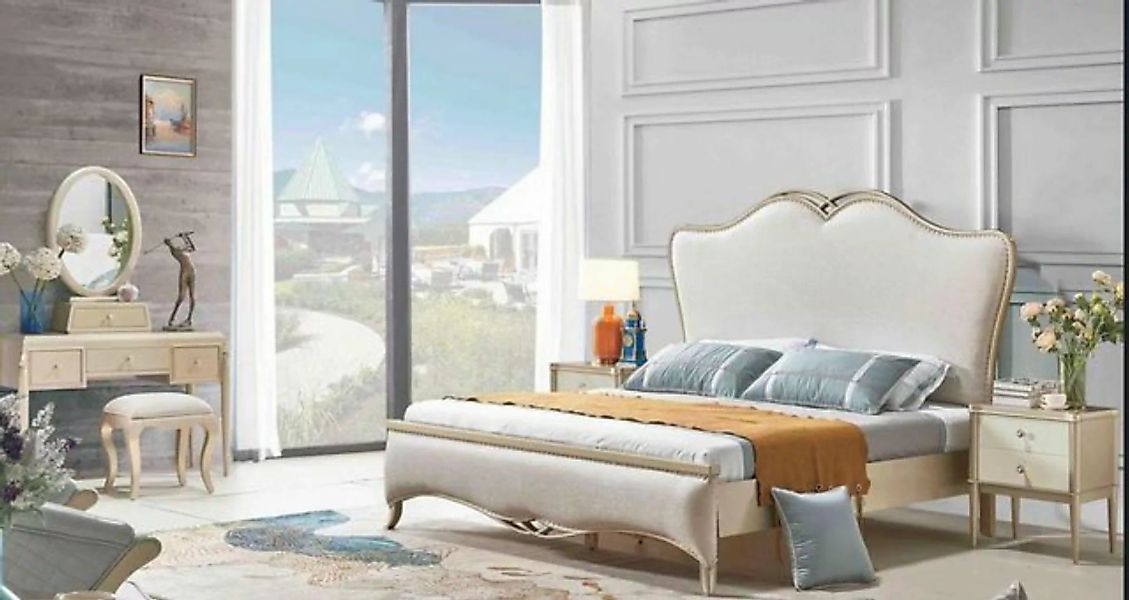 JVmoebel Bett, Bett Polster Design Luxus Doppel Betten Weiß 180x200cm Schla günstig online kaufen