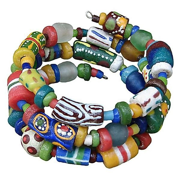 Upcycling - Hodge Podge Glasperlen Armband - Spirale - Bunt günstig online kaufen