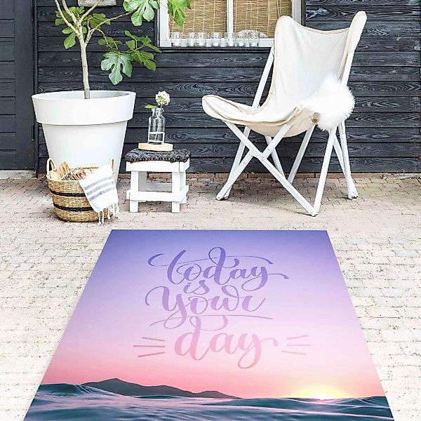 Vinyl-Teppich Today is your day Sonnenaufgang am Meer günstig online kaufen