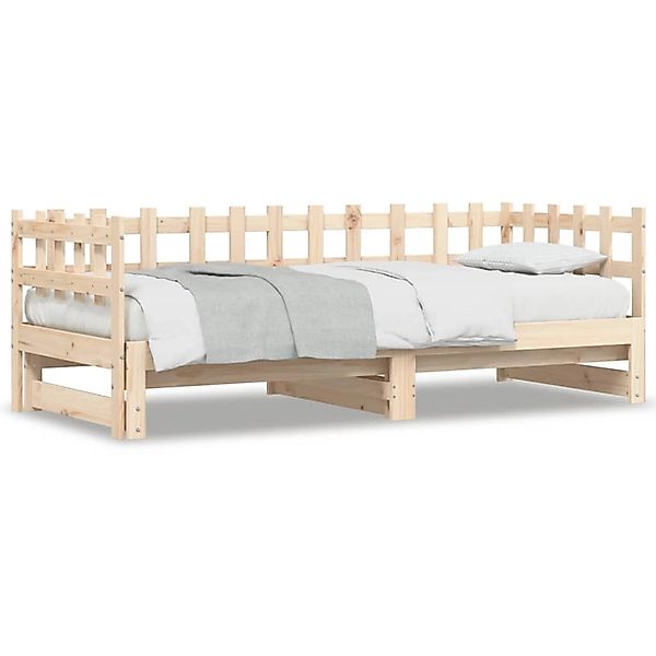 vidaXL Bett, Tagesbett Ausziehbar 2x(90x190) cm Massivholz Kiefer günstig online kaufen