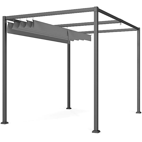 Outsunny Pergola Metal Polyester Terrassendachung Grau 298L x 213B x 221H c günstig online kaufen