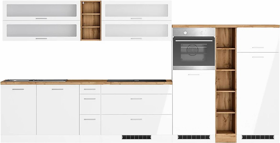 KOCHSTATION Küchenzeile "KS-Milan, optional mit Muldenlüfter" Breite 390 cm günstig online kaufen