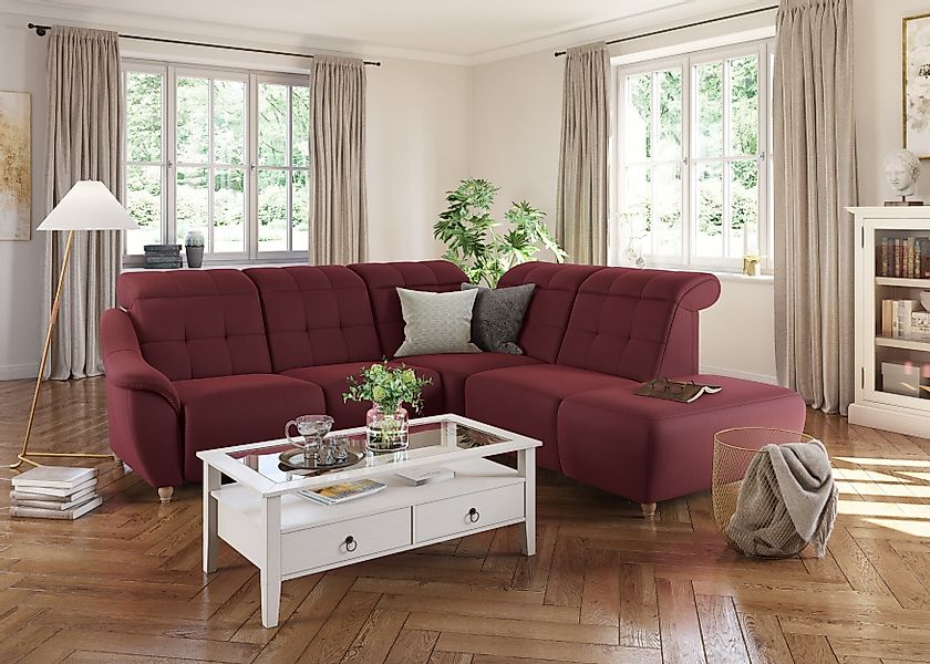 Home affaire Ecksofa Boston L-Form, Kopfteilverstellung günstig online kaufen