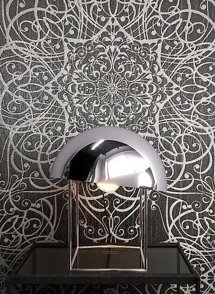 Newroom Vliestapete, Grau Tapete Vintage Ornament günstig online kaufen