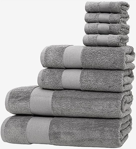 Wolkenfeld Handtuch Set Premium Low-Twist Baumwolle 550 g/m² – 8-teilig mit günstig online kaufen