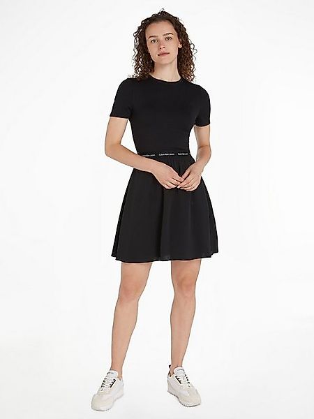 Calvin Klein Jeans Blusenkleid LOGO ELASTIC SHORT SLEEVE DRESS mit Logoschr günstig online kaufen