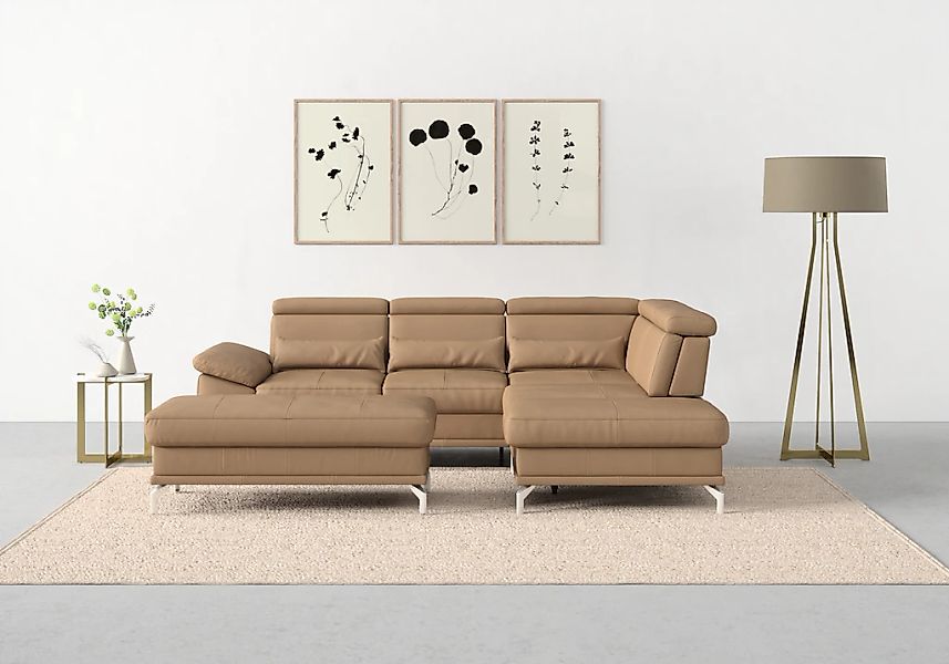 sit&more Ecksofa "Cabrio L-Form, B: 274 cm, mit Sitztiefen-, Arm- & Kopftei günstig online kaufen