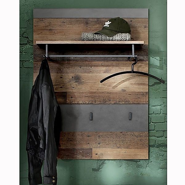 trendteam Garderobenpaneel Indy Old Wood Grau günstig online kaufen