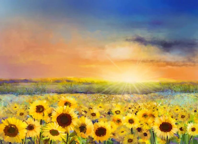 Papermoon Fototapete »Painting Sunflowers« günstig online kaufen