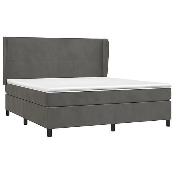 vidaXL Boxspringbett mit Matratze Dunkelgrau 160x200 cm Samt 3129100 günstig online kaufen