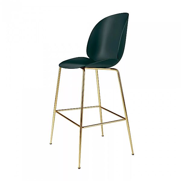Gubi - Beetle Bar Chair Barhocker Messing 118cm - grün/Sitz Polypropylen-Ku günstig online kaufen