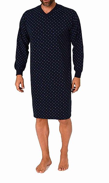 Normann Pyjama Herren langarm Nachthemd mit Bündchen in elegantem Minimalpr günstig online kaufen