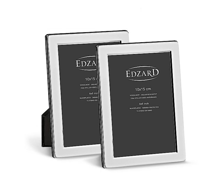 EDZARD Bilderrahmen Salerno, 2er Set für 10x15 cm Foto - edel versilbert & günstig online kaufen
