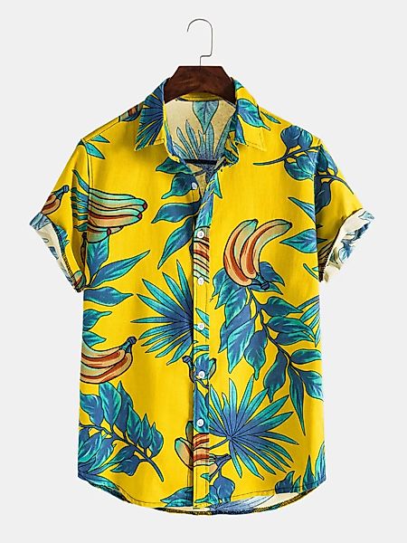 Bedruckte lässige Kurzarmhemden im hawaiianischen Stil für Herren günstig online kaufen