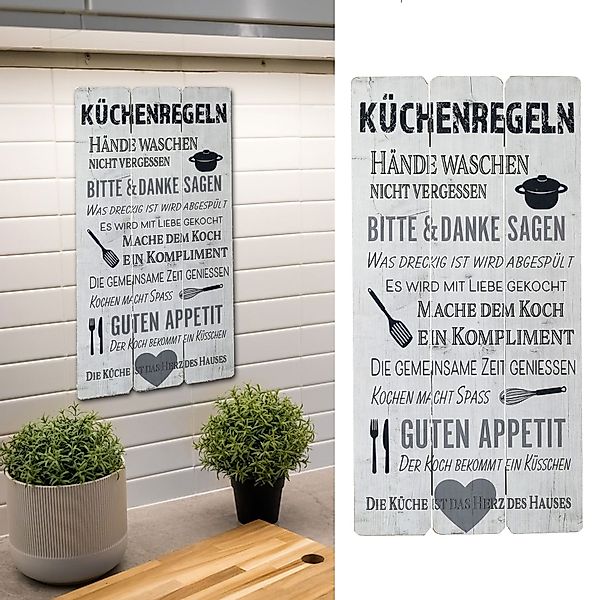 CEPEWA Kunstdruck Plankenschild Wandbild weiß Shabby günstig online kaufen