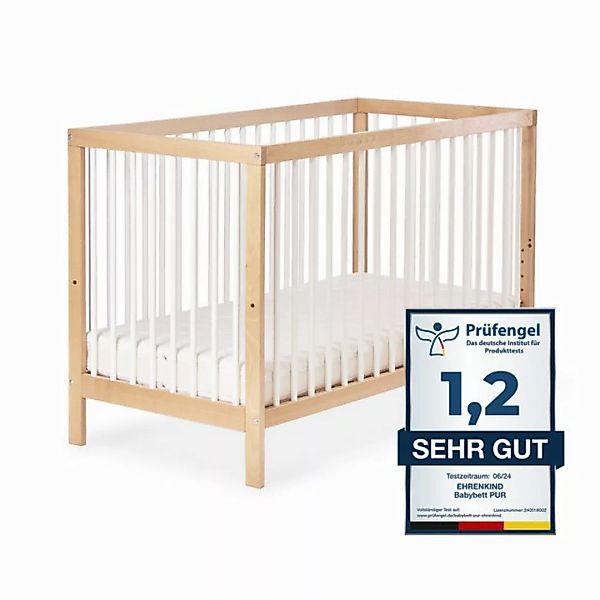 Ehrenkind Babybett PUR aus Buchenholz, flexibel höhenverstellbar, Gitterbet günstig online kaufen