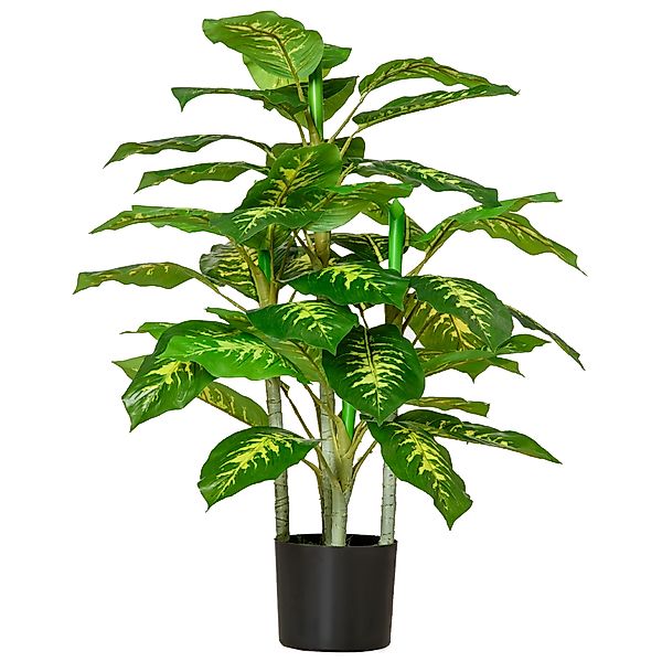 HOMCOM Künstliche Calathea Pflanze 95 cm mit Zementtopf - für drinnen und d günstig online kaufen