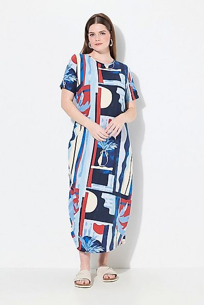 Ulla Popken Midikleid Maxikleid Vasen Rundhals Halbarm Biobaumwolle günstig online kaufen