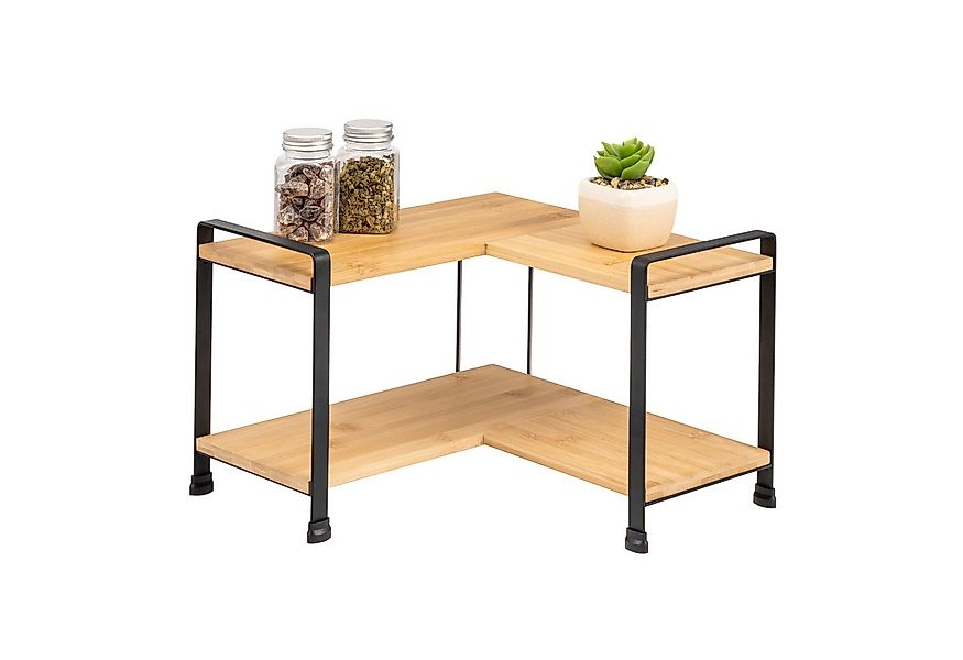 eluno Küchenregal Gewürzeckregal aus Bambus und Metall günstig online kaufen