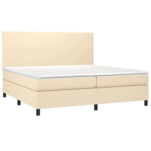 vidaXL Boxspringbett mit Matratze & LED Creme 200x200 cm Stoff 3134746 günstig online kaufen