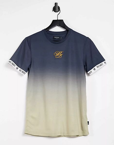 Burton Menswear – Ikonisches T-Shirt in Marineblau mit Farbverlauf günstig online kaufen