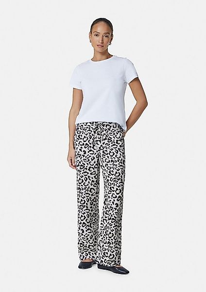 comma Chinos Hose Schlupfhose mit Bindedetail und Leo-Muster günstig online kaufen