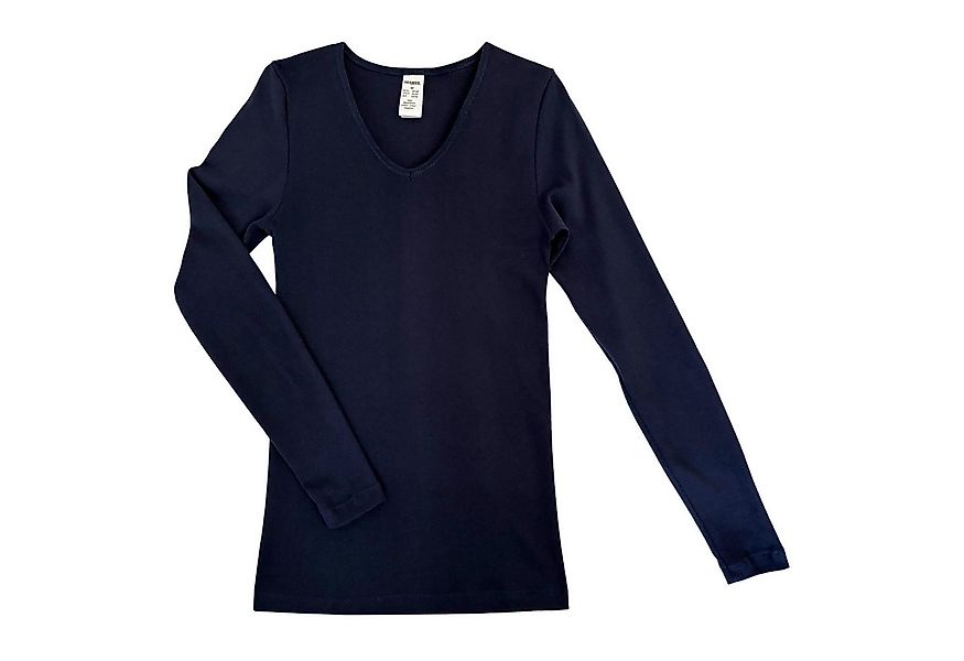 HERMKO Unterziehshirt 13680 Damen langarm Unterhemd mit V-Ausschnitt longsl günstig online kaufen