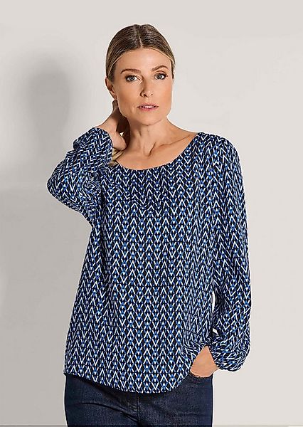 MADELEINE Schlupfbluse Viskosebluse mit grafischem Muster Printbluse mit Ru günstig online kaufen