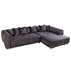 riess-ambiente Ecksofa DECADENCIA 320cm dunkelgrau · günstig online kaufen