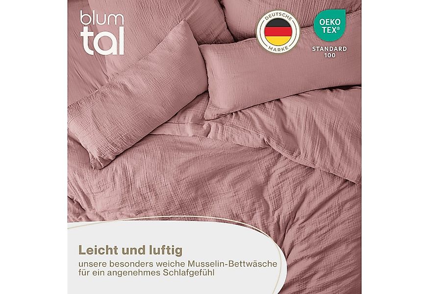 Blumtal Bettwäsche Musselin 100% Baumwolle im Set, Kopfkissenbezug & Decken günstig online kaufen