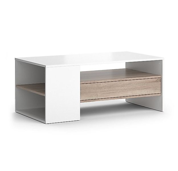Vicco Couchtisch Fabien, Weiß/Sonoma, 110 x 60 cm günstig online kaufen