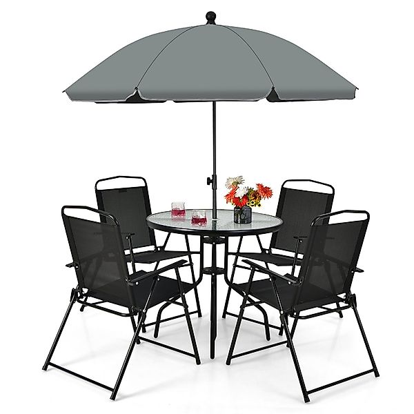 COSTWAY Balkonset 6 TLG. Garten Essgruppe, günstig online kaufen