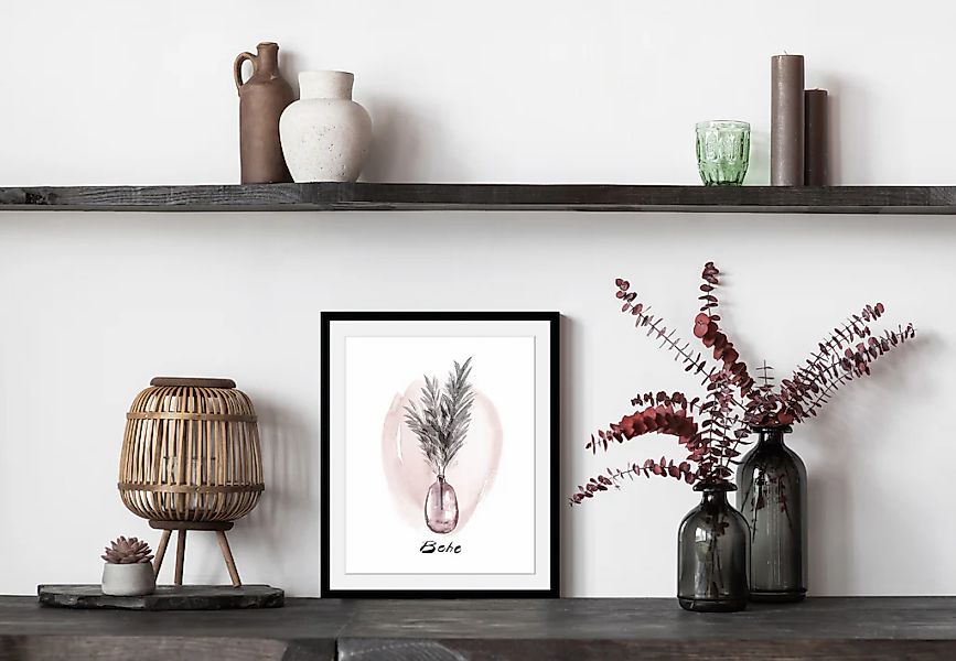 my home Bild mit Rahmen »Pampasgras - Gerahmter Digitaldruck - Wandbild«, B günstig online kaufen