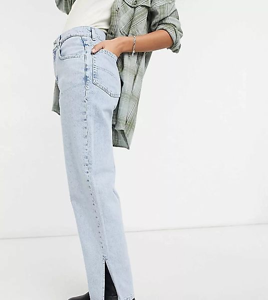 Reclaimed Vintage Inspired – Dad-Jeans in Bleichwaschung mit Schlitzen am S günstig online kaufen