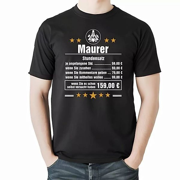 Lasernauten Print-Shirt T-Shirt Stundensatz Maurer Zünfte Zunftsymbol Handw günstig online kaufen