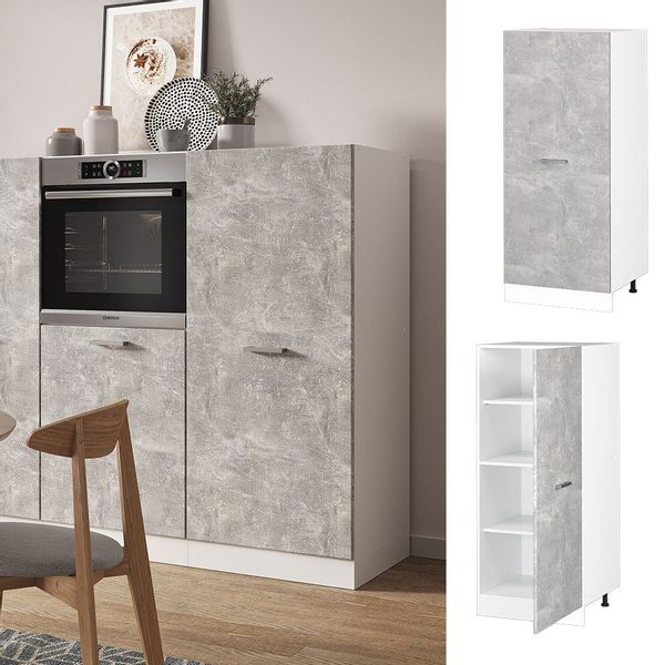 Vicco Hochschrank R-Line, Beton/Weiß, 60 cm günstig online kaufen