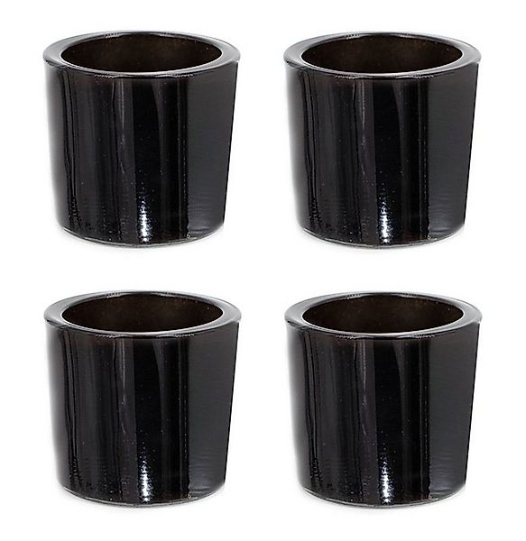 Creativery Teelichthalter, Teelichthalter Glas 6,5x6cm schwarz 4er Set günstig online kaufen