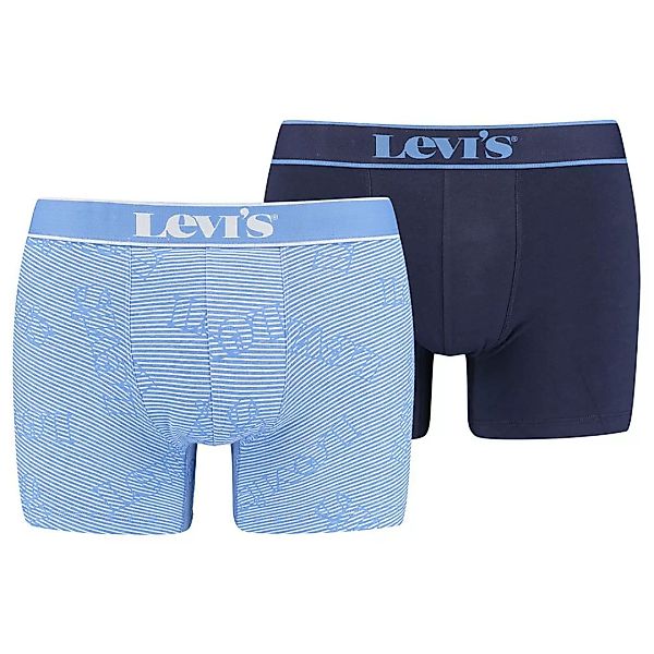 Levi´s ® Logo Slip Boxershorts Mit Streifen 2 Paare S Blue Combo günstig online kaufen