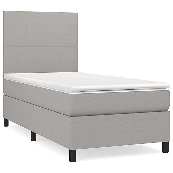 vidaXL Boxspringbett mit Matratze Hellgrau 80x200 cm Stoff 3141569 günstig online kaufen