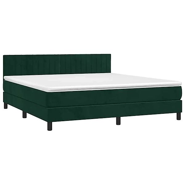 vidaXL Boxspringbett mit Matratze Dunkelgrün 180x200 cm Samt 3141440 günstig online kaufen
