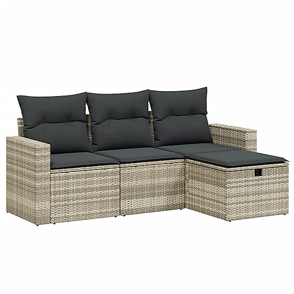vidaXL Gartenlounge-Set 4-tlg. Garten-Sofagarnitur mit Kissen günstig online kaufen