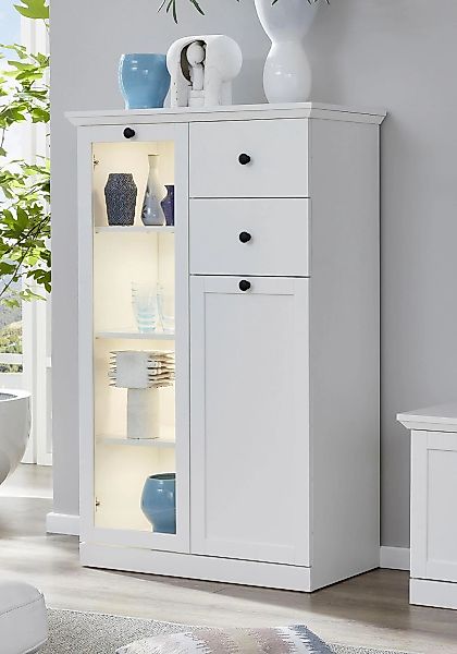 Home affaire Vitrine "Örebro", zeitloser Landhausstil, mit Vollauszug, Bele günstig online kaufen