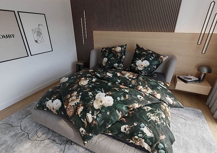 BETTWAESCHE-MIT-STIL Bettwäsche Mako Satin Bettwäsche Floral Romantic, Mako günstig online kaufen